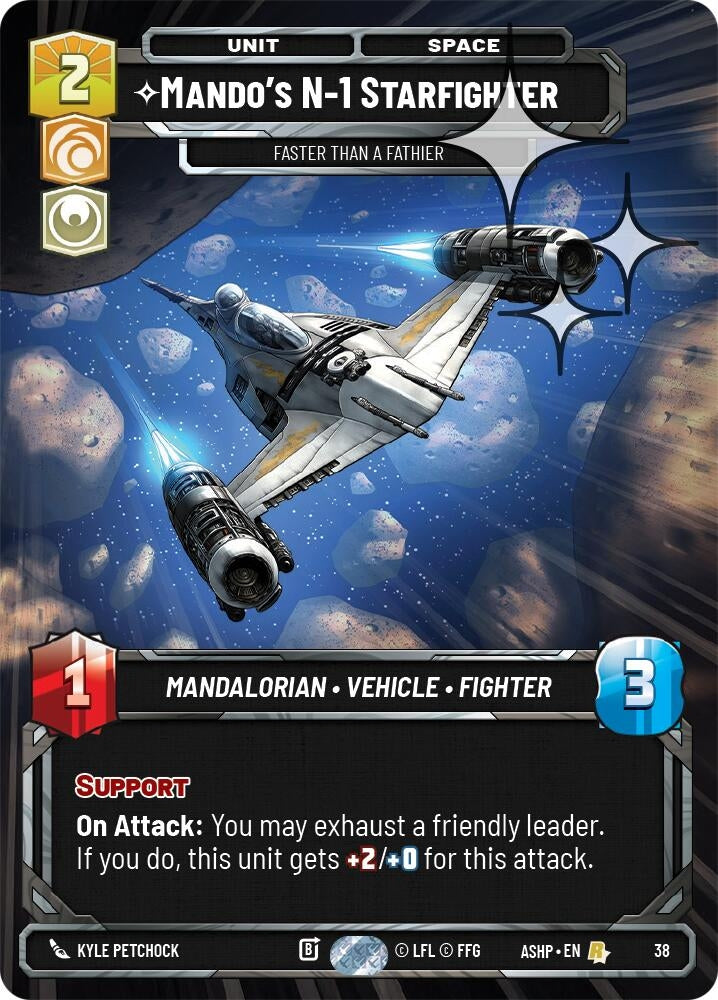 Image for Mando's N-1 Starfighter - Faster than a Fathier (Foil) (38) (ASHWPP) - Star Wars: Unlimited