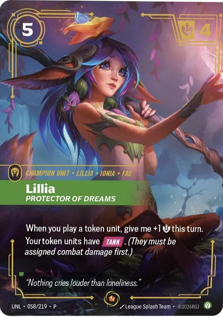 Image for Lillia - Protector of Dreams (058/219) (OPP) - Riftbound: League of Legends Trading Card Game