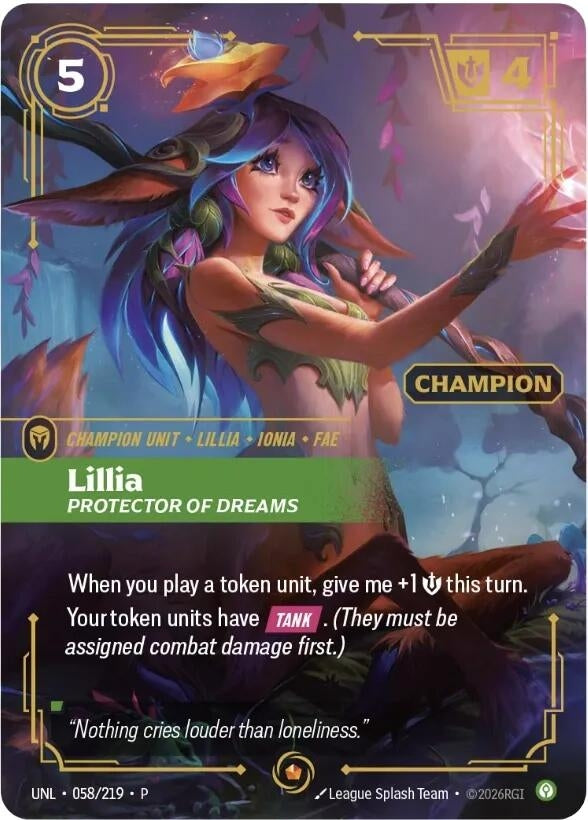 Image for Lillia - Protector of Dreams (Champion) (058/219) (OPP) - Riftbound: League of Legends Trading Card Game