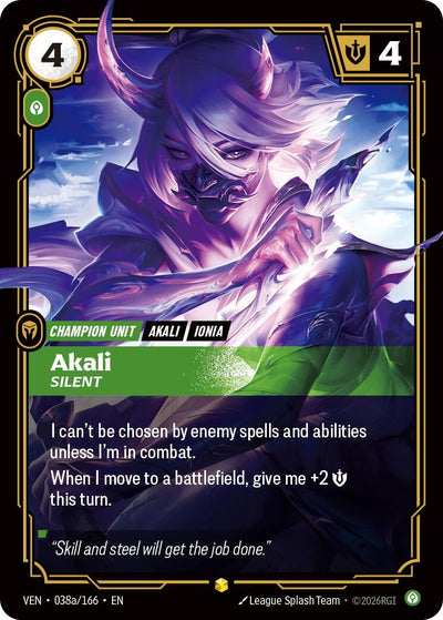 Akali, Silent (Alternate Art) (038a/166) (VEN)
