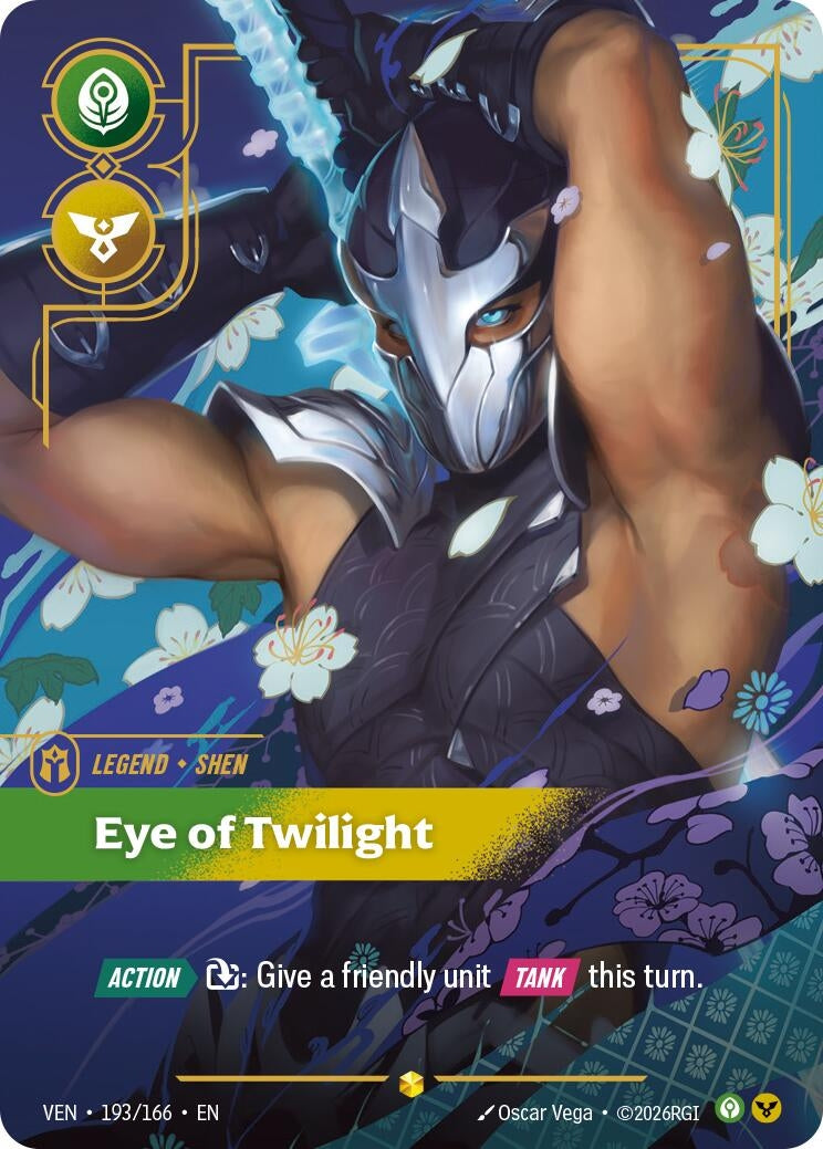 Image for Shen - Eye of Twilight (Overnumbered) (193/166) (VEN) - Riftbound: League of Legends Trading Card Game