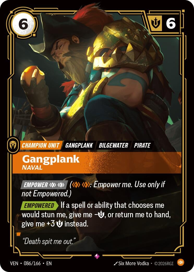 Image for Gangplank, Naval (086/166) (VEN) - Riftbound: League of Legends Trading Card Game