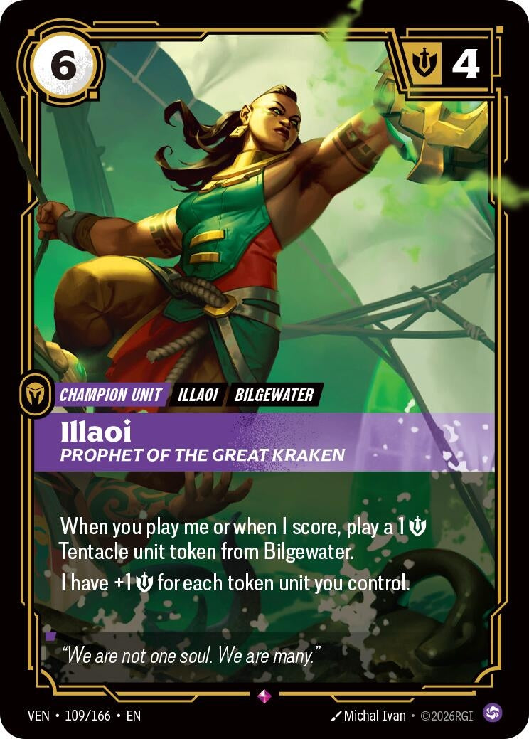 Image for Illaoi, Prophet of the Great Kraken (109/166) (VEN) - Riftbound: League of Legends Trading Card Game