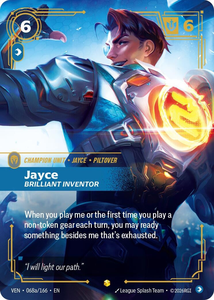 Image for Jayce, Brilliant Inventor (Alternate Art) (068a/166) (VEN) - Riftbound: League of Legends Trading Card Game