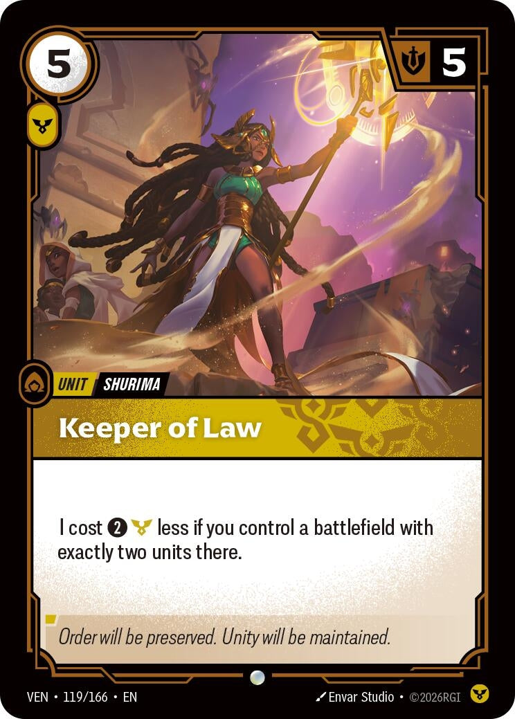 Image for Keeper of Law (119/166) (VEN) - Riftbound: League of Legends Trading Card Game