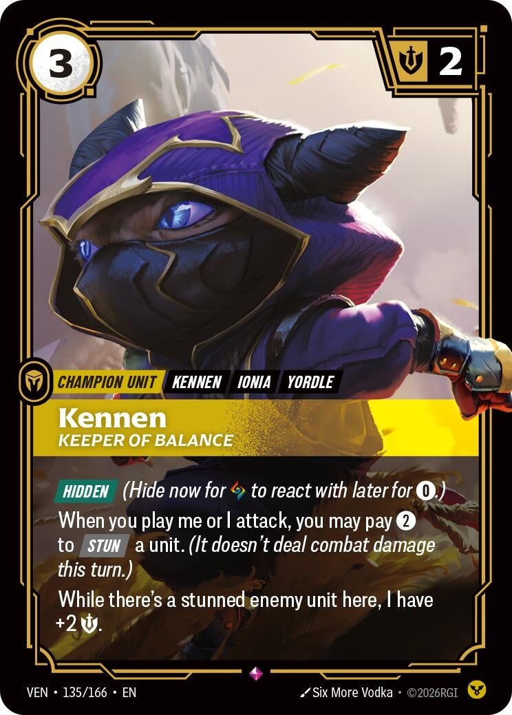 Image for Kennen, Keeper of Balance (135/166) (VEN) - Riftbound: League of Legends Trading Card Game
