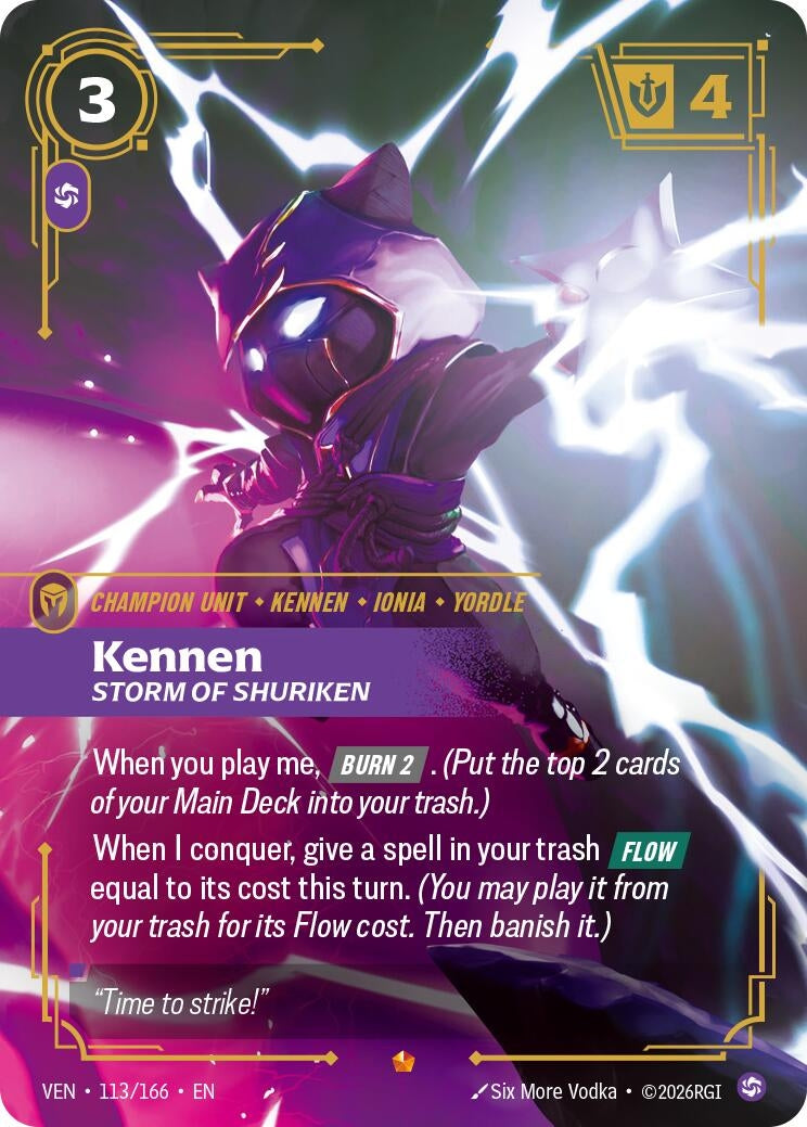 Image for Kennen, Storm of Shuriken (113/166) (VEN) - Riftbound: League of Legends Trading Card Game