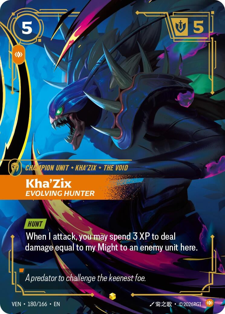 Image for Kha'Zix, Evolving Hunter (180/166) (VEN) - Riftbound: League of Legends Trading Card Game