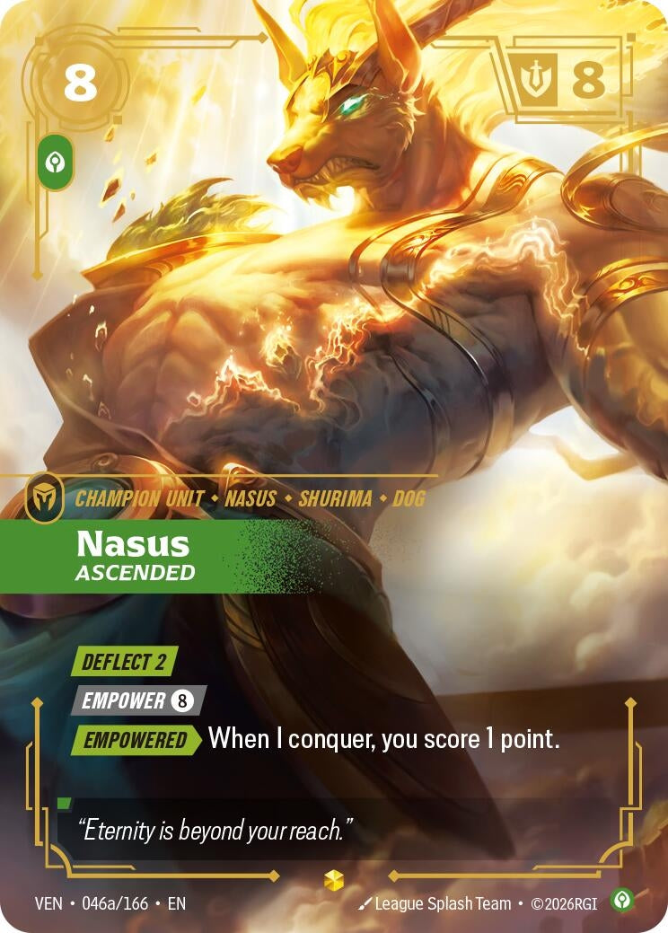 Image for Nasus, Ascended (Alternate Art) (046a/166) (VEN) - Riftbound: League of Legends Trading Card Game