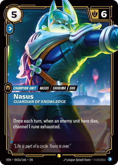 Nasus, Guardian of Knowledge (Alternate Art) (063a/166) (VEN)