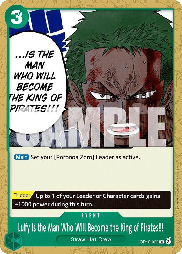 Image for Luffy Is the Man Who Will Become the King of Pirates!!! (OP12-039) (ST-32) - One Piece Card Game