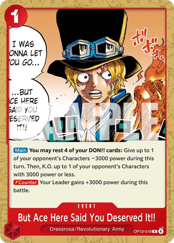 Image for But Ace Here Said You Deserved It!! (OP13-019) (ST-35) - One Piece Card Game
