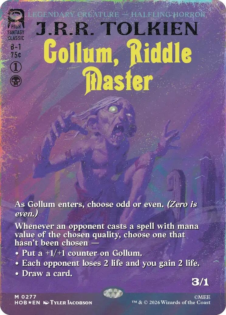 Image for Gollum, Riddle Master (Borderless) (Surge Foil) (277) (HOB) - Magic: The Gathering