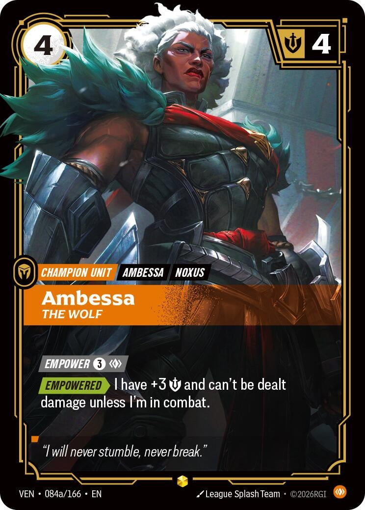 Image for Ambessa, The Wolf (Alternate Art) (084a/166) (VEN) - Riftbound: League of Legends Trading Card Game