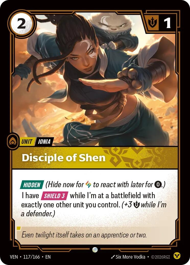 Image for Disciple of Shen (117/166) (VEN) - Riftbound: League of Legends Trading Card Game