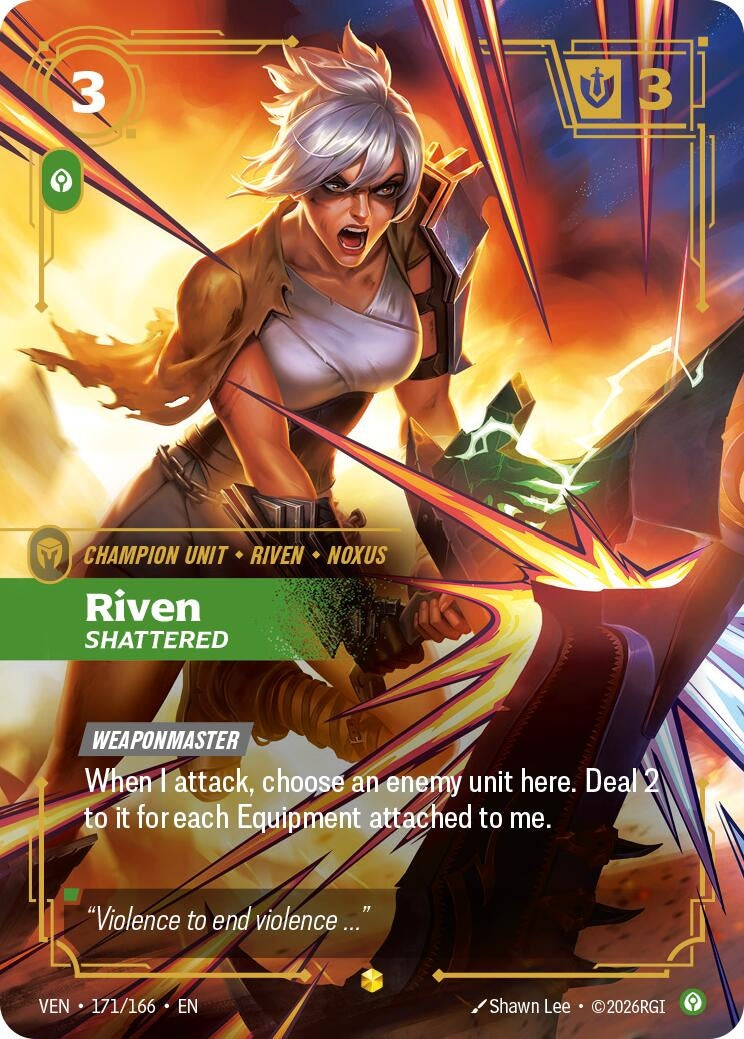 Image for Riven, Shattered (Overnumbered) (171/166) (VEN) - Riftbound: League of Legends Trading Card Game