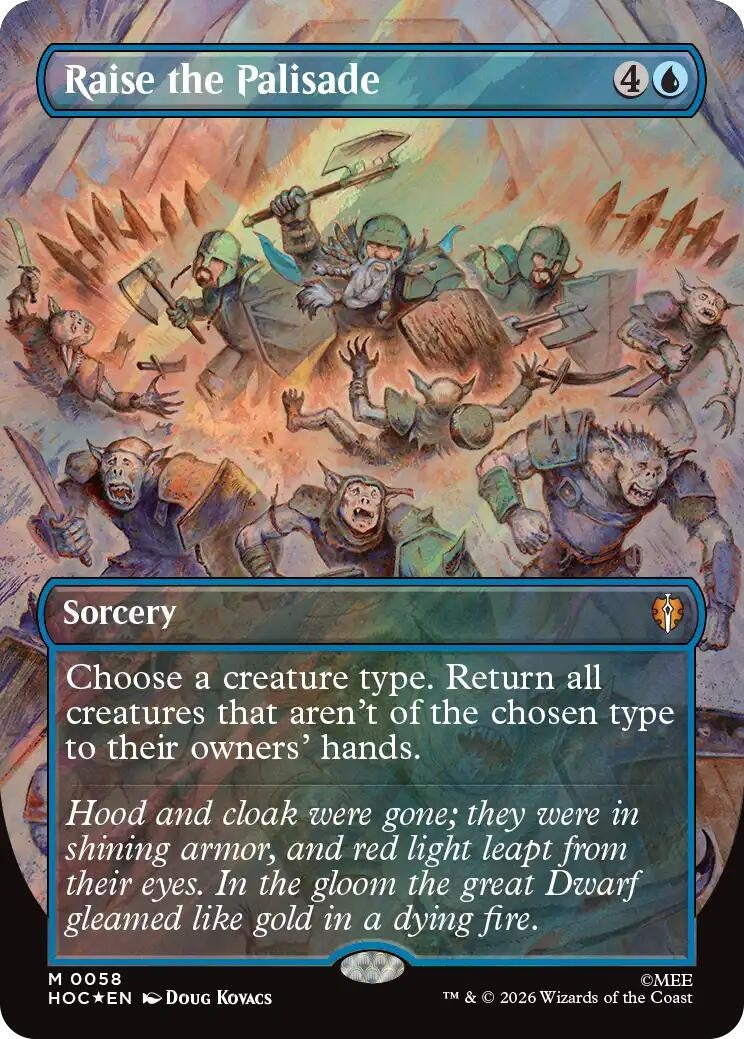 Image for Raise the Palisade (Borderless) (Surge Foil) (58) (HOC) - Magic: The Gathering