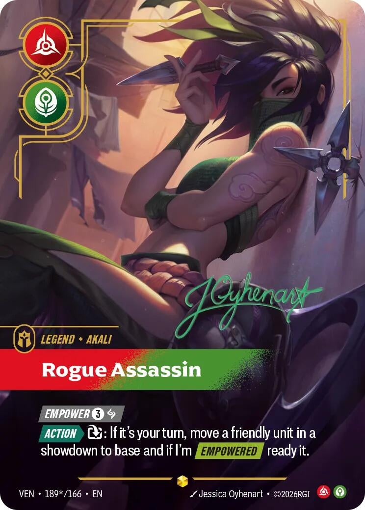 Image for Akali, Rogue Assassin (Signature) (189*/166) (VEN) - Riftbound: League of Legends Trading Card Game