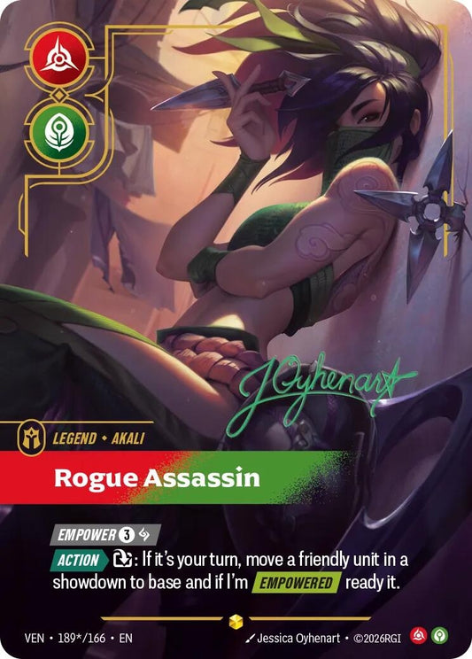 Image for Akali, Rogue Assassin (Signature) (189*/166) (VEN) - Riftbound: League of Legends Trading Card Game