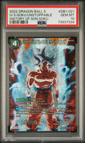 Ultra Instinct Son Goku, the Unstoppable History of Son Goku 2022 RAGON BALL SUPER CARD GAME THEME SELECTION HISTORY OF SON GOKU PSA 10