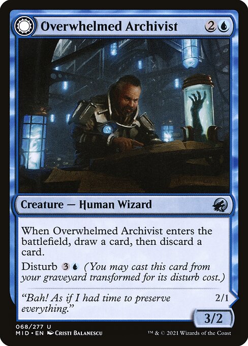 Overwhelmed Archivist // Archive Haunt - Innistrad: Midnight Hunt - 68