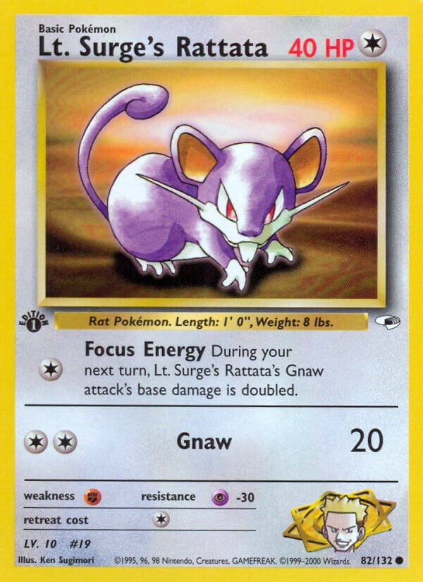 Lt. Surge's Rattata (082/132) (G1)