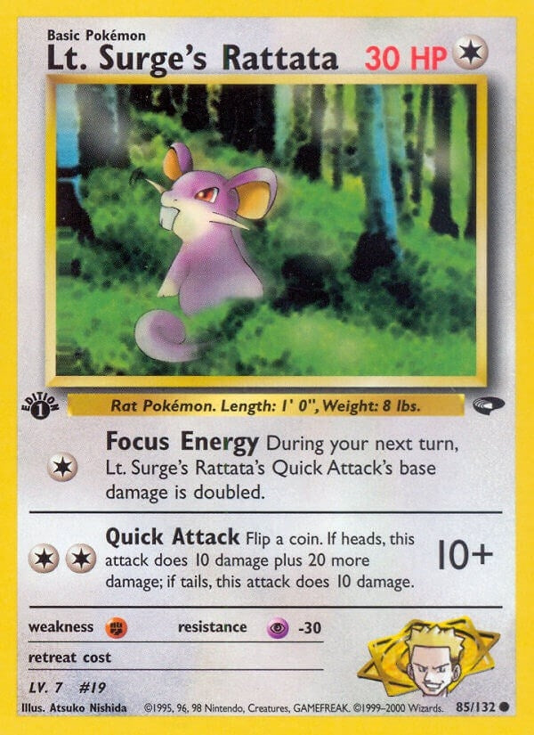 Lt. Surge's Rattata (085/132) (G2)