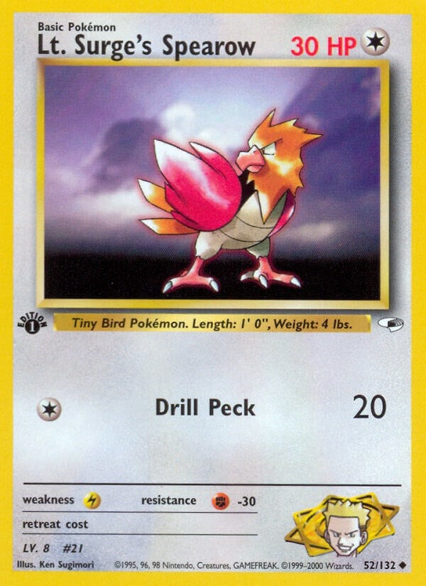 Lt. Surge's Spearow (52) (052/132) (G1)