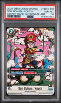 SON GOHAN: YOUTH SECRET RARE-ALTERNATE ART 2024 DRAGON BALL SUPER CARD GAME FUSION WORLD RAGING ROAR PSA GEM MT 10