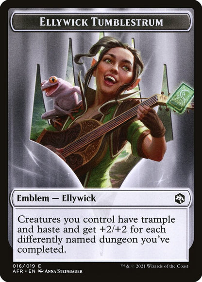 Wolf // Ellywick Tumblestrum Emblem Double-Sided Token [Dungeons & Dragons: Adventures in the Forgotten Realms Tokens]