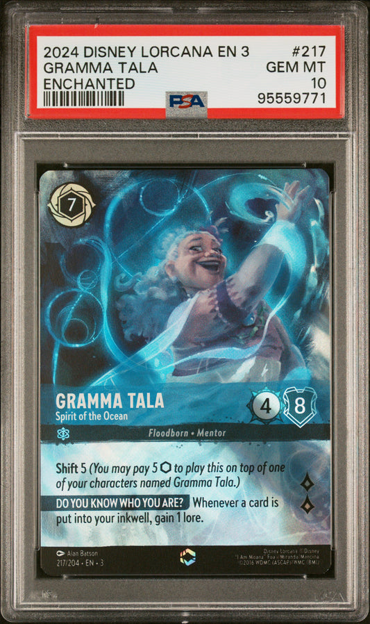 GRAMMA TALA ENCHANTED 2024 DISNEY LORCANA EN 3-INTO THE INKLANDS PSA GEM MT 10