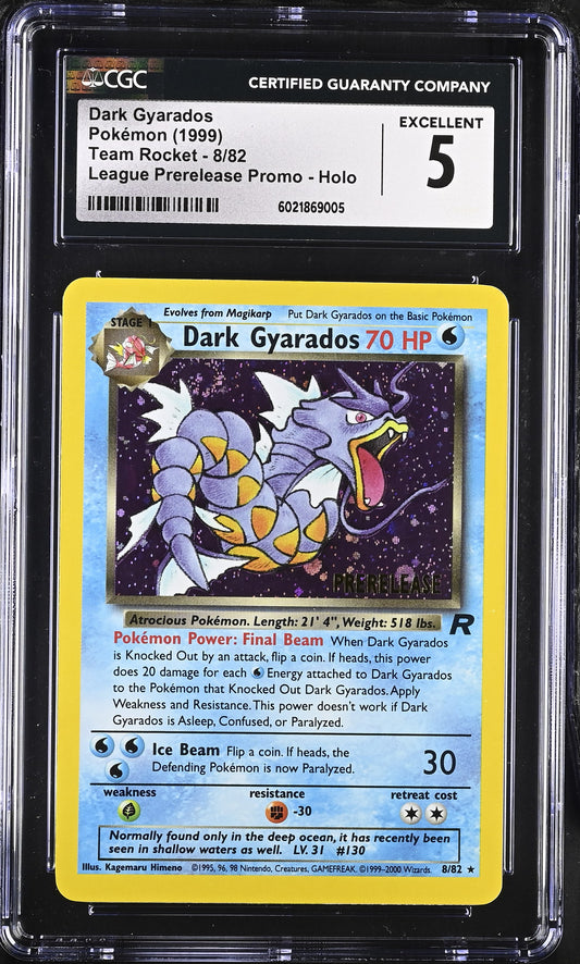 Dark Gyarados 1999 Team Rocket League Prerelease Promo CGC 5