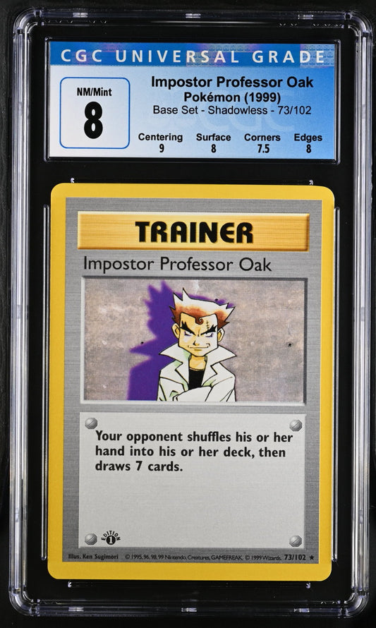 Impostor Professor Oak 1999 Base Set Shadowless CGC 8