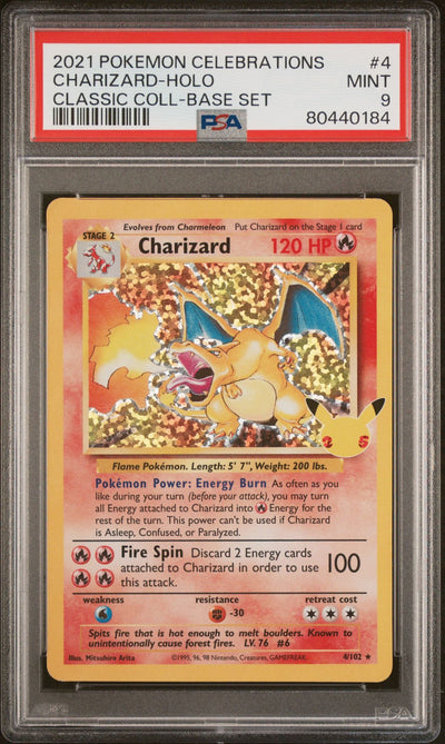 CHARIZARD-HOLO CLASSIC COLL-BASE SET 2021 POKEMON CELEBRATIONS CLASSIC COLLECTION PSA MINT 9