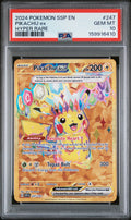 PIKACHU ex HYPER RARE 2024 POKEMON SSP EN-SURGING SPARKS PSA GEM MT 10