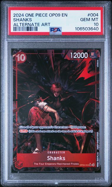#004 SHANKS ALTERNATE ART 2024 ONE PIECE OP09-EMPERORS IN THE NEW WORLD PSA 10