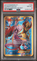 FA/MEWTWO EX BREAKTHROUGH-SECRET 2015 POKEMON XY BREAKTHROUGH PSA NM-MT 8