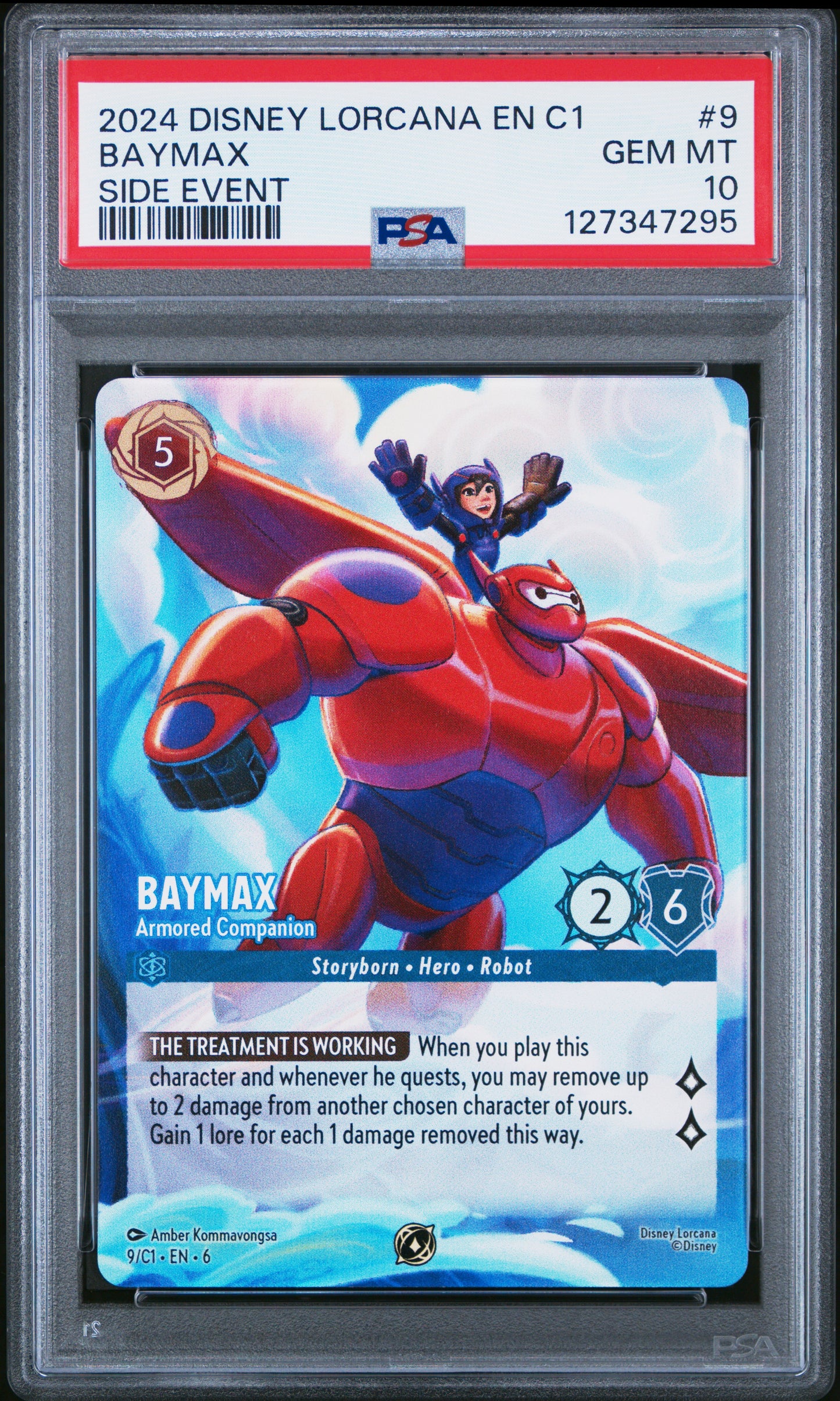 BAYMAX SIDE EVENT 2024 DISNEY LORCANA EN C1-LORCANA CHALLENGE PROMO PSA GEM MT 10