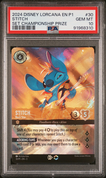 STITCH SET CHAMPIONSHIP PRIZE 2024 DISNEY LORCANA EN P1-PROMO PSA GEM MT 10