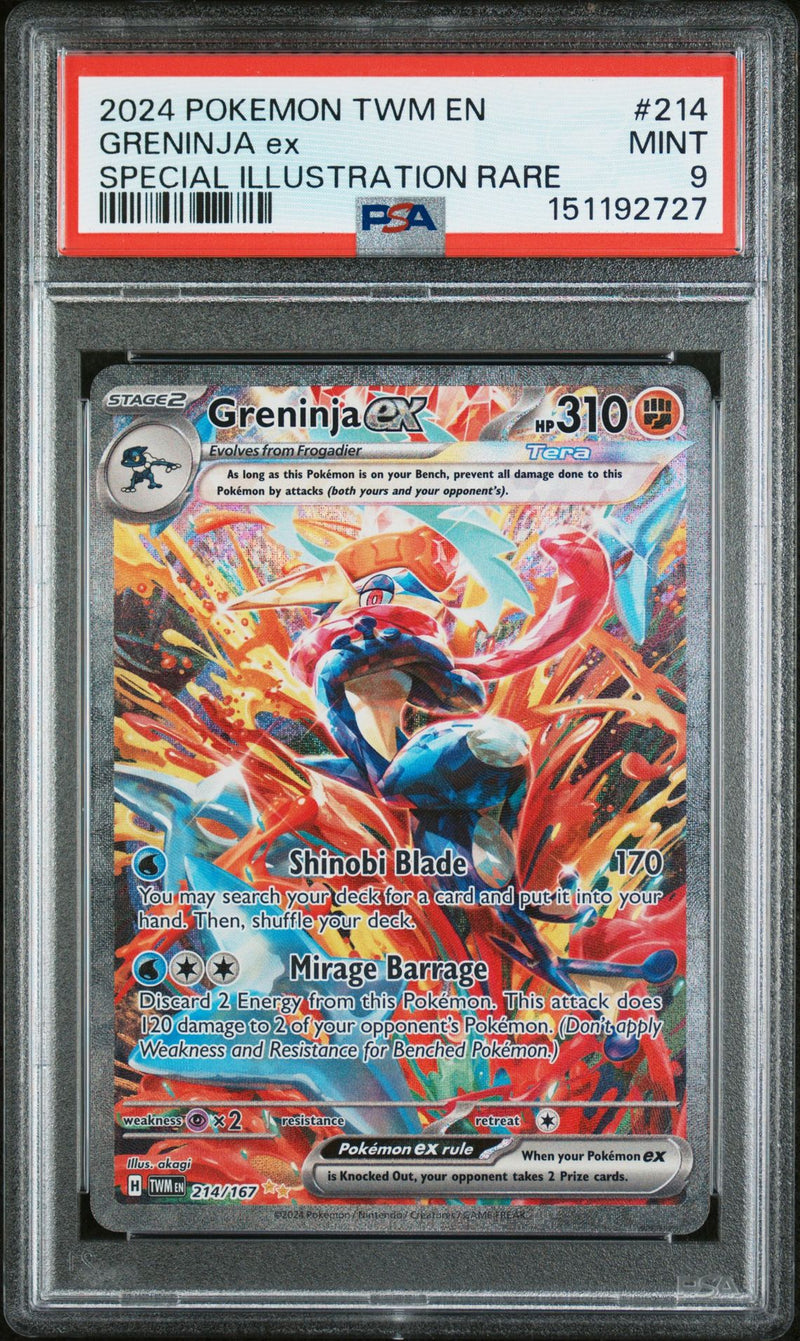 GRENINJA ex SPECIAL ILLUSTRATION RARE 2024 POKEMON TWM EN-TWILIGHT MASQUERADE PSA MINT 9