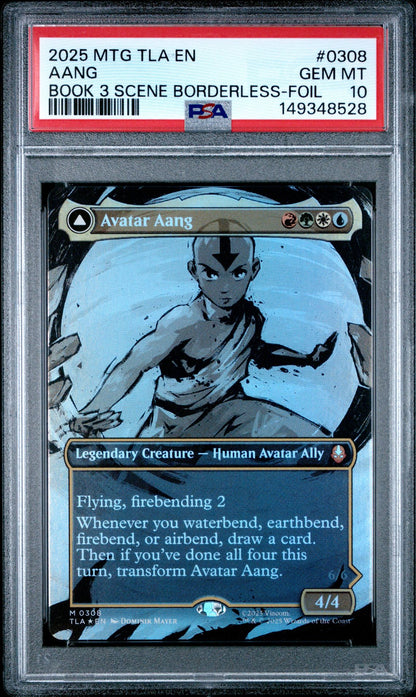 AANG BOOK 3 SCENE BORDERLESS-FOIL 2025 MAGIC THE GATHERING AVATAR: THE LAST AIRBENDER PSA GEM MT 10