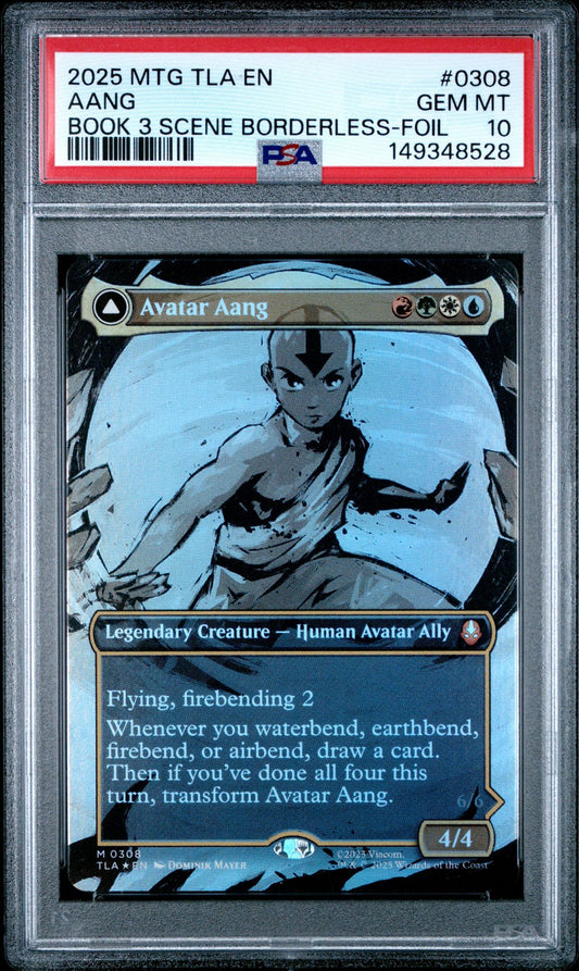 AANG BOOK 3 SCENE BORDERLESS-FOIL 2025 MAGIC THE GATHERING AVATAR: THE LAST AIRBENDER PSA GEM MT 10
