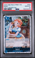 NAMI JOLLY ROGER FOIL 2024 ONE PIECE PRB01-PREMIUM BOOSTER -ONE PIECE CARD THE BEST- PSA GEM MT 10