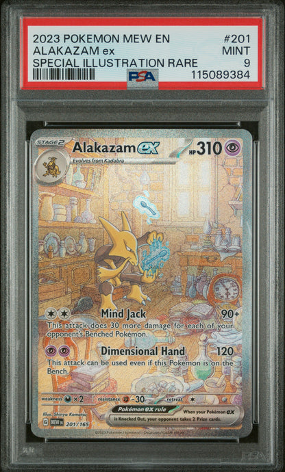 ALAKAZAM ex SPECIAL ILLUSTRATION RARE 2023 POKEMON MEW EN-151 PSA MINT 9
