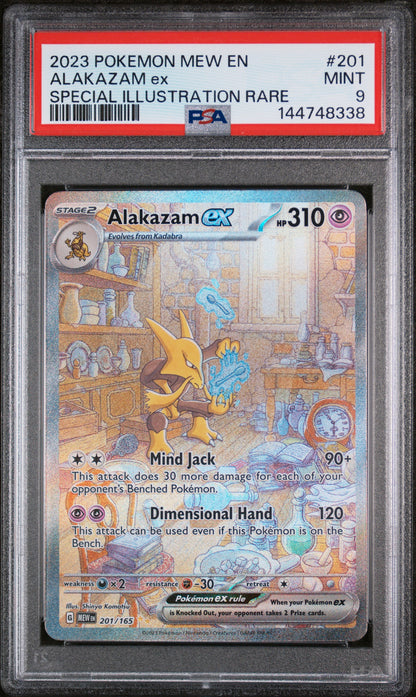 ALAKAZAM ex SPECIAL ILLUSTRATION RARE 2023 POKEMON MEW EN-151 PSA MINT 9