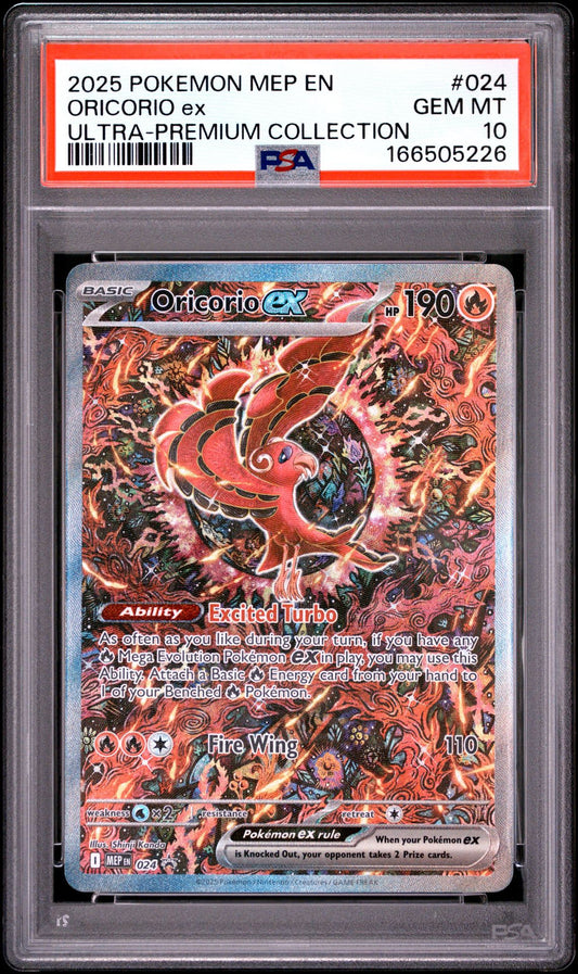 ORICORIO ex ULTRA-PREMIUM COLLECTION 2025 POKEMON MEP EN-ME BLACK STAR PROMO PSA GEM MT 10