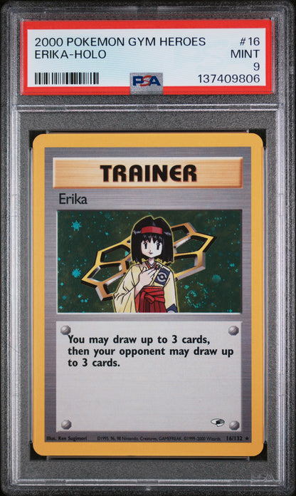 ERIKA-HOLO 2000 POKEMON GYM HEROES PSA MINT 9