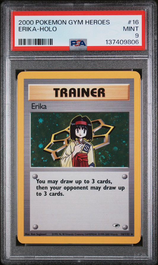 ERIKA-HOLO 2000 POKEMON GYM HEROES PSA MINT 9