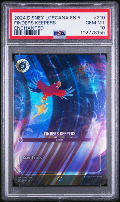 FINDERS KEEPERS ENCHANTED 2024 DISNEY LORCANA EN 5-SHIMMERING SKIES PSA GEM MT 10