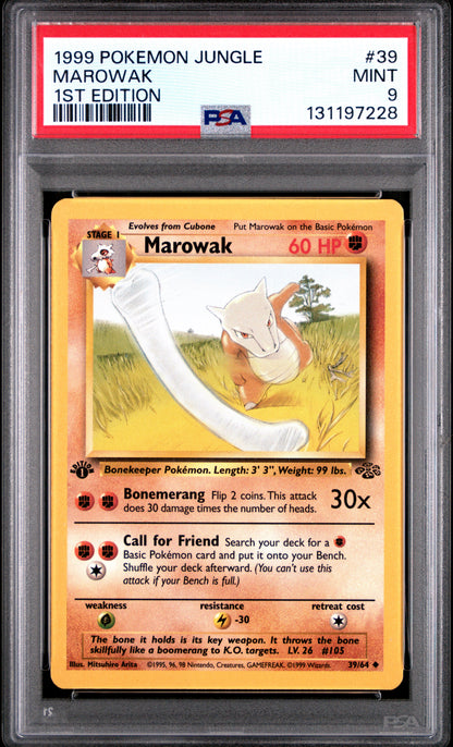 MAROWAK 1ST EDITION 1999 POKEMON JUNGLE PSA MINT 9